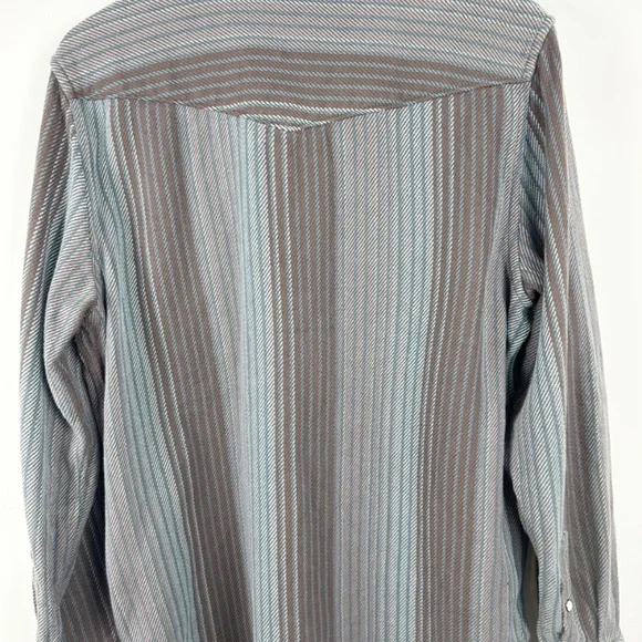 OUTERKNOWN LONG SLEEVE BUTTON UP STRIPED SHIRT - Picture 3 of 9
